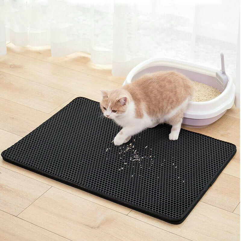 Cat Litter Tray Mat Double-layer Pad Trapper Eva Foam Rubber Rug For Cats Kitten