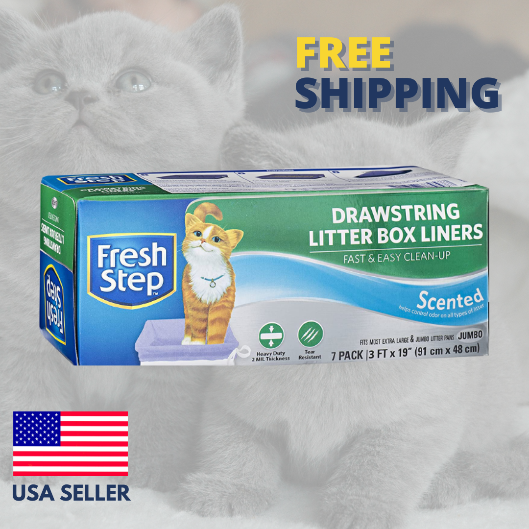 Fresh Step Drawstring Cat Litter Box Liners Scented Heavy Duty Tear Resistant