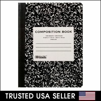 (9-3/4" X 7-1/2") Notebook Unruled Composition Non Ruled Book 200 Pages White