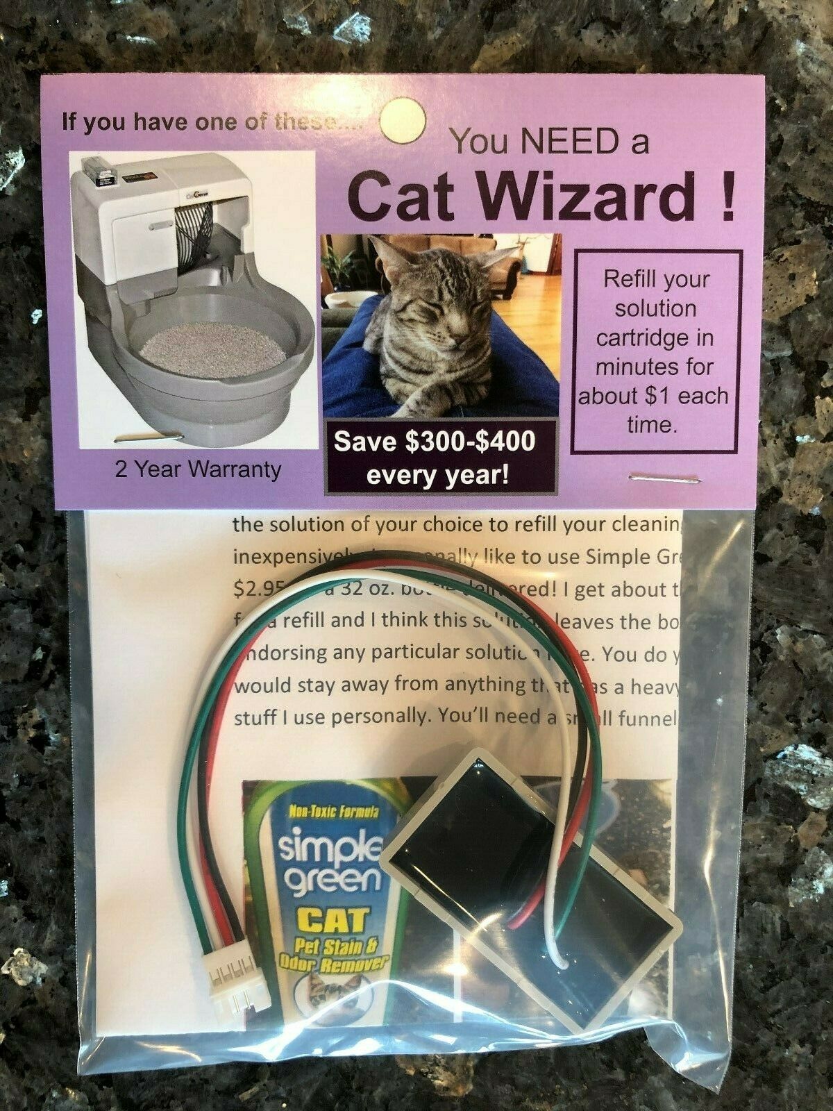 Cat Genie 120 Sanisolution Cartridge Refill Kit Cat Wizard -save Money  So Easy