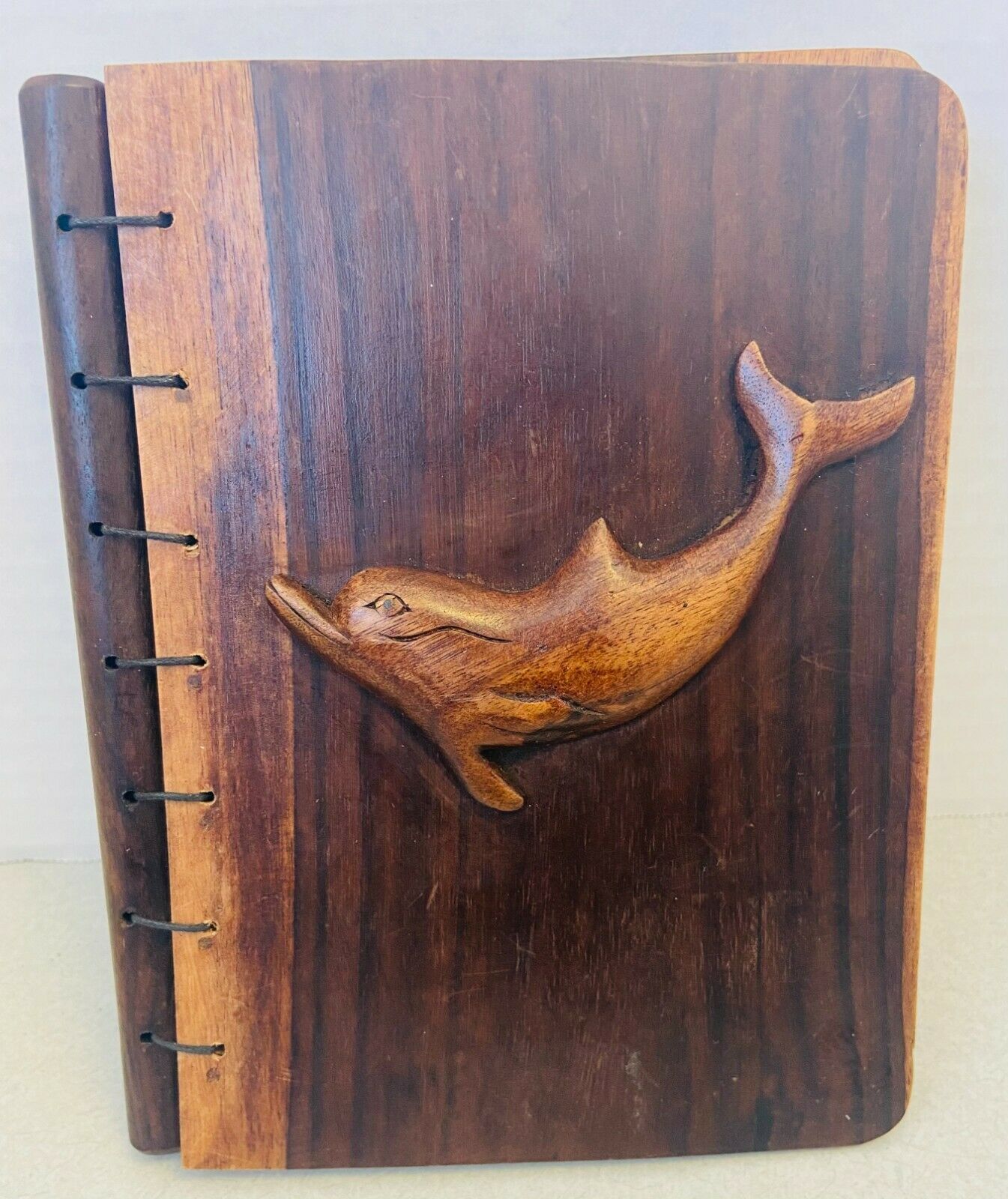 Wooden Guest Book / Diary Dolphin  Beach 40 Pages