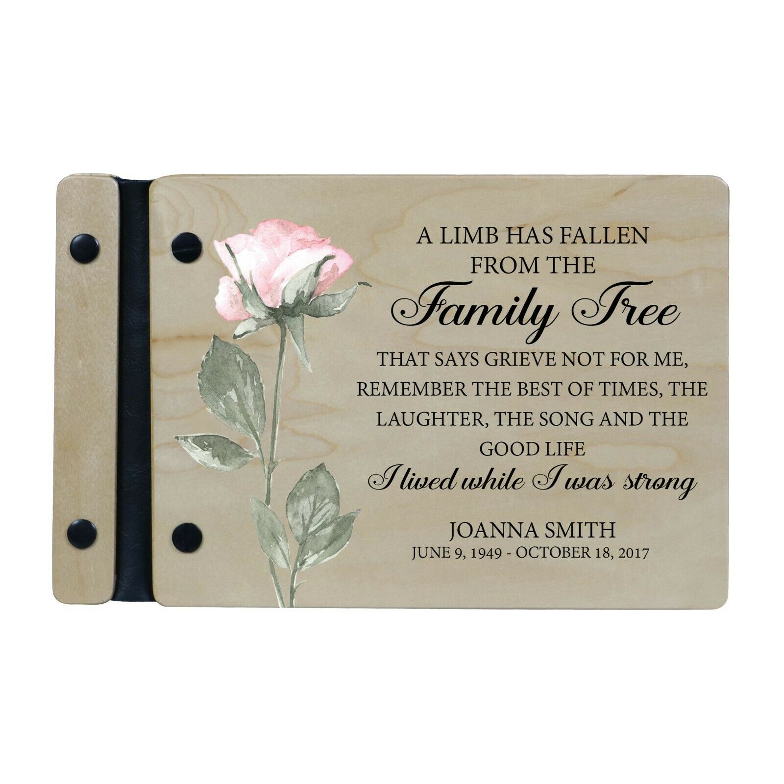 Custom Memorial Funeral Guest Book For Loss Of Loved One 9x6 - A Limb Has Fallen