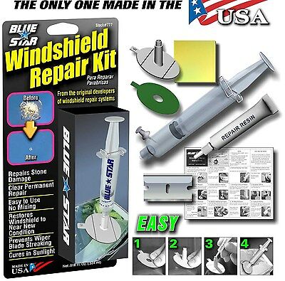 Windshield  Repair Kit Stone Damage Chip Bullseye Rock Chip Made In Usa