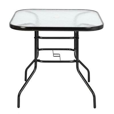 Outdoor Dining 32" Square Patio Bistro Tempered Glass Table Top W/umbrella Hole