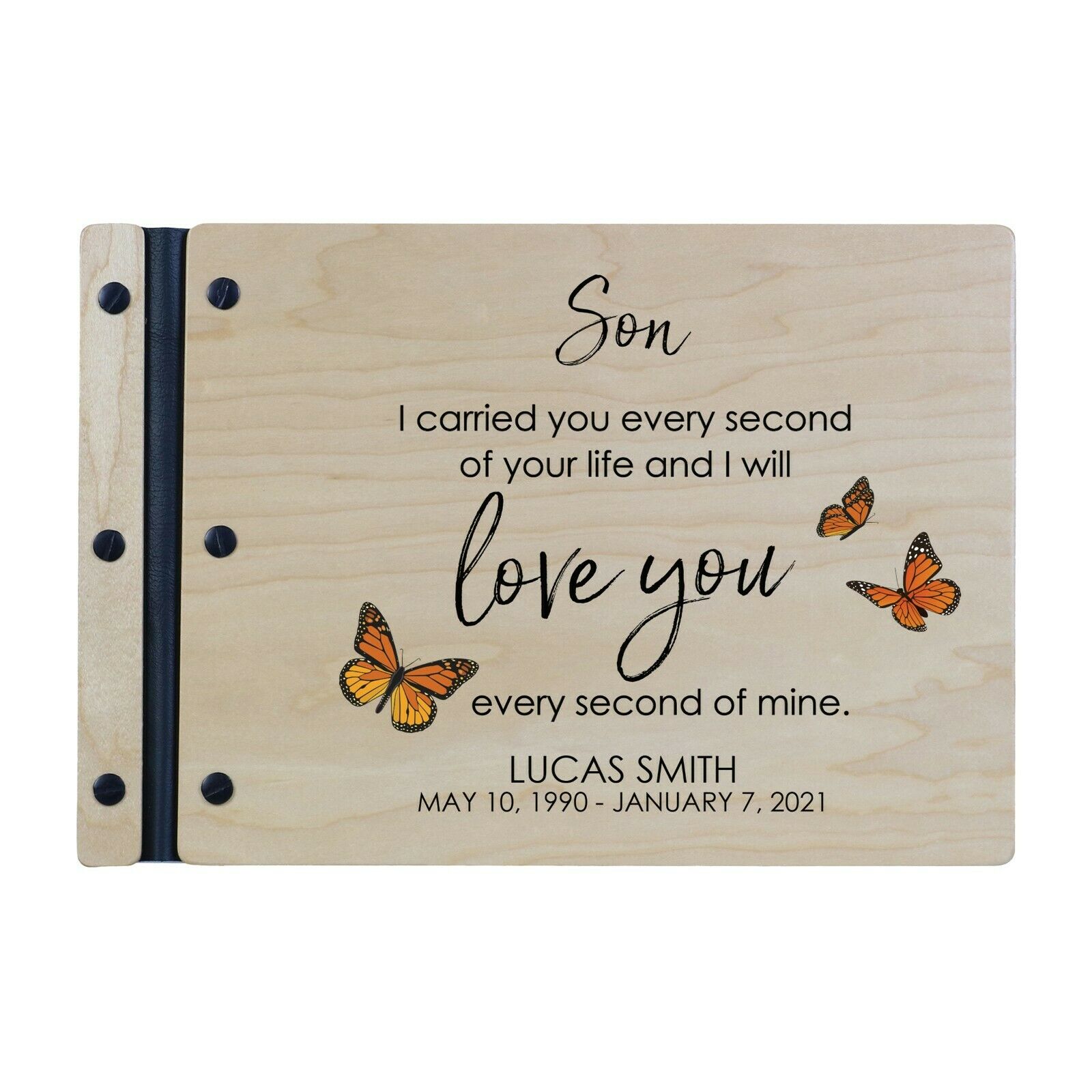 Custom Memorial Funeral Guest Book For Loss Of Loved One 12x8 - I Carried You