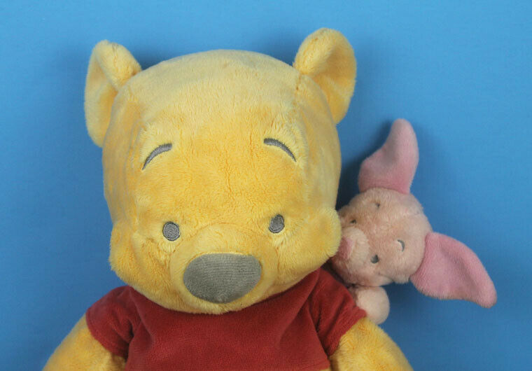 Disney Store Classic Winnie The Pooh & Piglet Riding Piggyback 16" Collectors