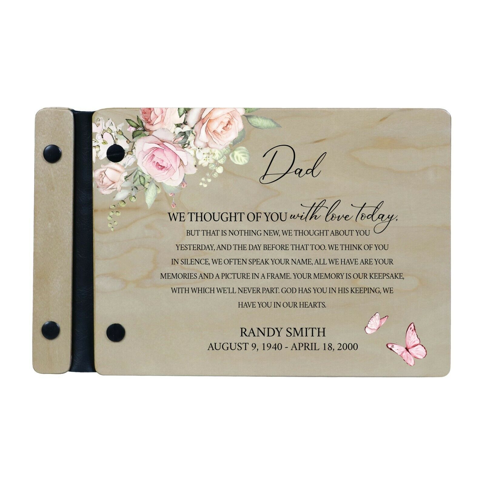 Custom Memorial Funeral Guest Book For Loss Of Loved One 9x6 - We Thought You