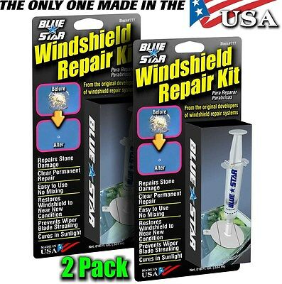 Windshield Repair Kit (2pack) Stone Damage Chip Bullseye Rock Chip Model # 777
