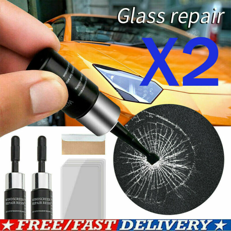 2 Set Automotive Glass Nano Repair Fluid Car Window Glass Crack Chip Repair Tool