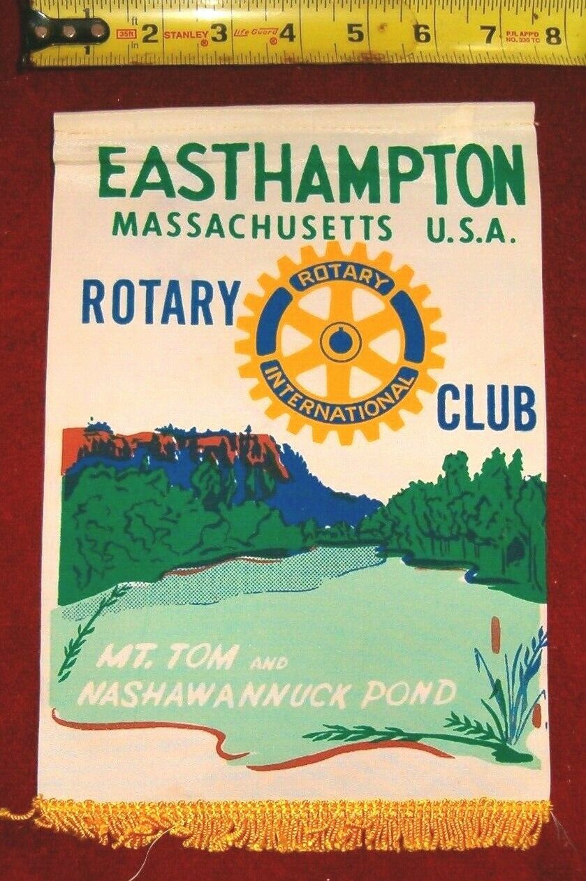 Vintage Rotary International Club Wall Banner Flag     Easthampton  Massacusetts