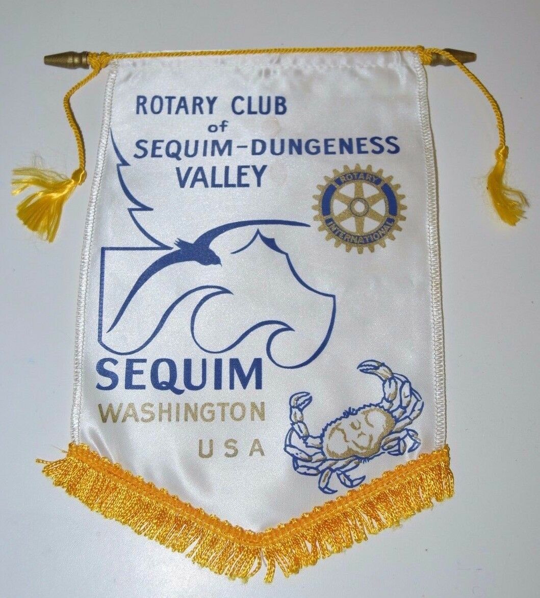 Rare Vintage Sequim Dungeness Valley Washington Rotary International Club Banner