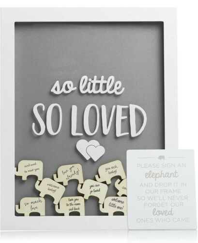Pearhead Wood Little Wishes Elephant Signature Baby Shower Guest Book Frame