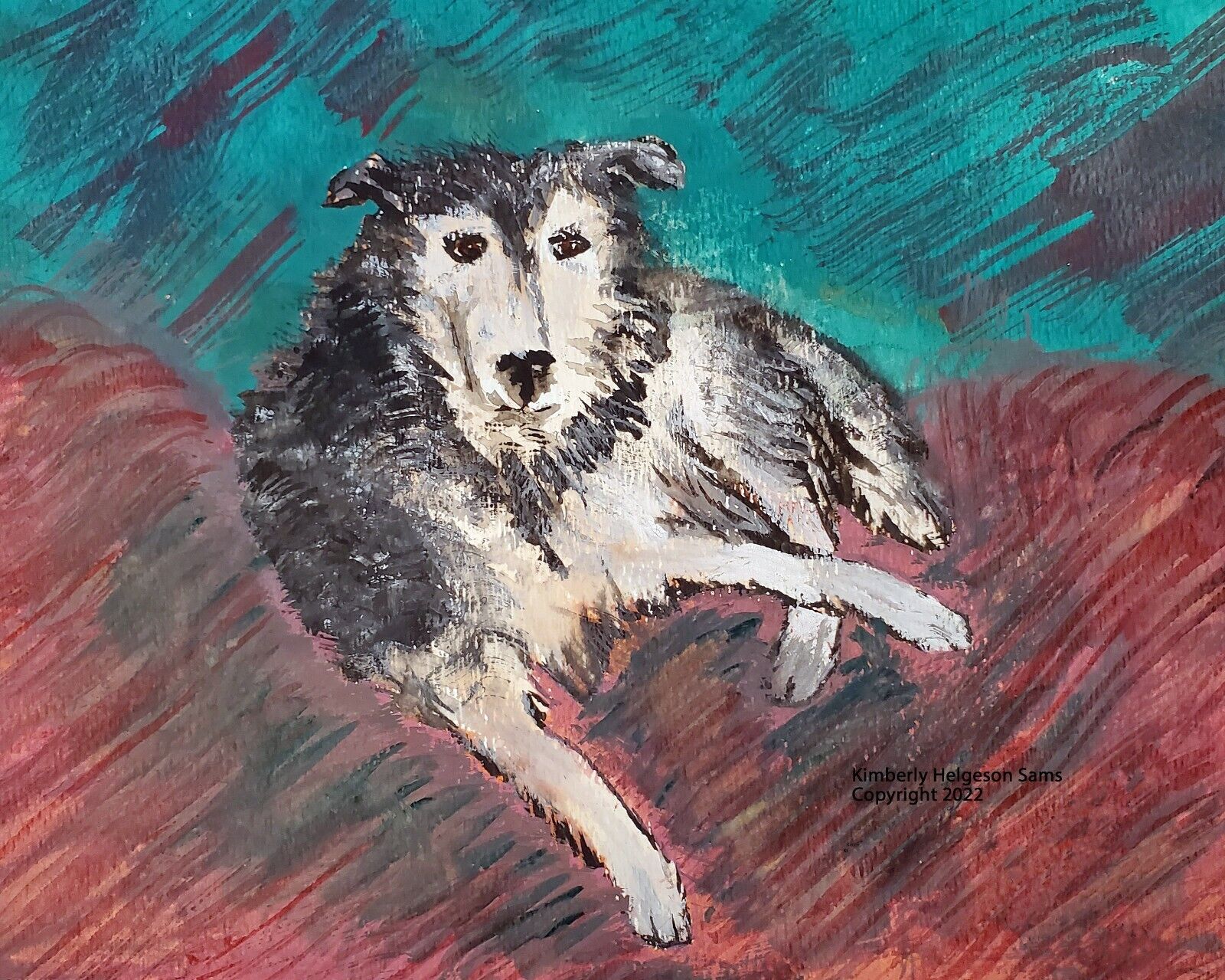 Siberian Husky Lounge 11x14 Print Of Oil Painting Dog Art Animal Pet Artwork